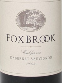 Fox Brook Cabernet Sauvignon, California, 2005
